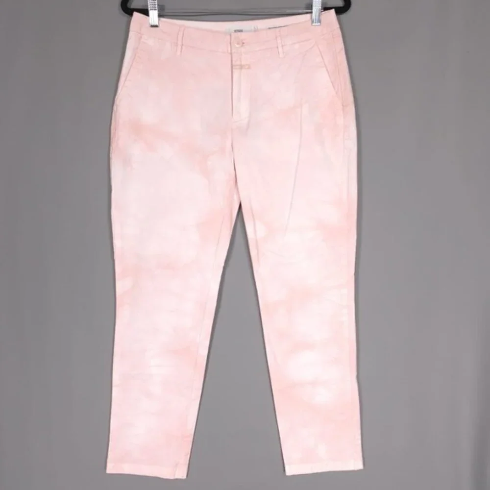 NWOT CLOSED Women's Pants 28 JACK Tye Dye Straight Leg‎ PIMA COTTON Pink